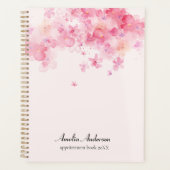 ピンクパーソナライズされたのメイクアップアーティストアポイントメント本 プランナー手帳 (正面)