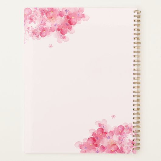 ピンクパーソナライズされたのメイクアップアーティストアポイントメント本 プランナー手帳 (裏面)