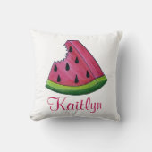 ピンクパーソナライズされたのメロンのスイカ切りフルーツ クッション (正面)