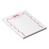 ピンクパーソナライズされたのリボン ノートパッド (アングル)