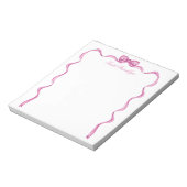 ピンクパーソナライズされたのリボン ノートパッド (回転)