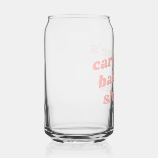 ピンクパーソナライズされたのレトロの恵み赤モダンちゃんシャワー ガラス缶 (右)