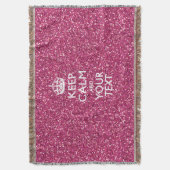ピンクパーソナライズされたのローの穏やかさとテキスト スローブランケット (正面縦)