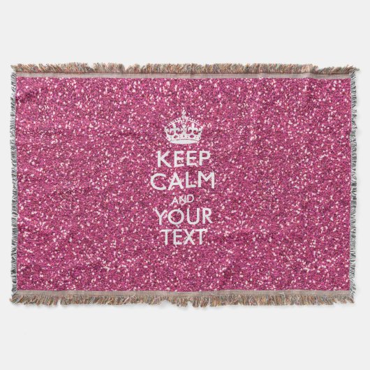 ピンクパーソナライズされたのローの穏やかさとテキスト スローブランケット (正面)