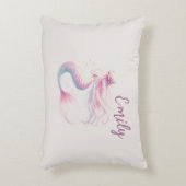 ピンクパーソナライズされたの人魚まくら アクセントクッション (正面(垂直))