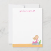 ピンクパーソナライズされたの人魚 招待状 (正面)