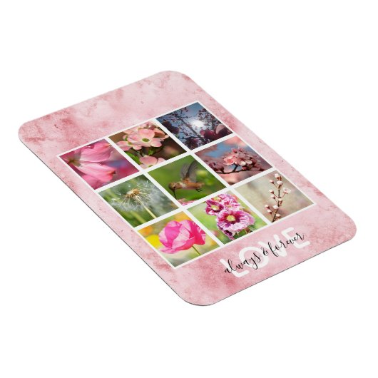 ピンクパーソナライズされたの写真の愛 マグネット (右側)