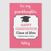 ピンクパーソナライズされたの卒業磁気カード (正面)