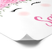 ピンクパーソナライズされたの名前のユニコーンのポスター ポスター (角)