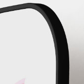 ピンクパーソナライズされたの名前のユニコーン ピックルボールラケット (左詳細)