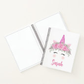 ピンクパーソナライズされたの名前のユニコーンSketchbook ノートブック (内部)