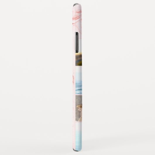 ピンクパーソナライズされたの大理石にフォトコラージュ7枚 Case-Mate iPhoneケース (裏面/右)