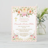 ピンクパーソナライズされたの少女の確認 招待状 (スタンド正面)