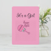 ピンクパーソナライズされたの少女 案内状 (スタンド正面)