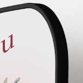 ピンクパーソナライズされたの弓で愛しエレガントてる ピックルボールラケット (左詳細)