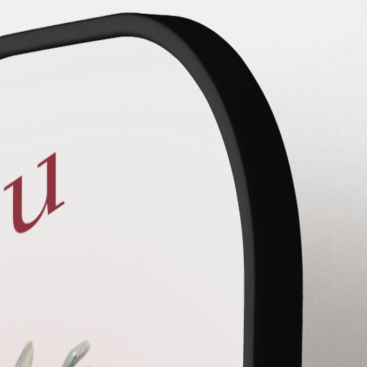 ピンクパーソナライズされたの弓で愛しエレガントてる ピックルボールラケット (左詳細)