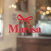 ピンクパーソナライズされたの弓の名前 ウィンドウサイン