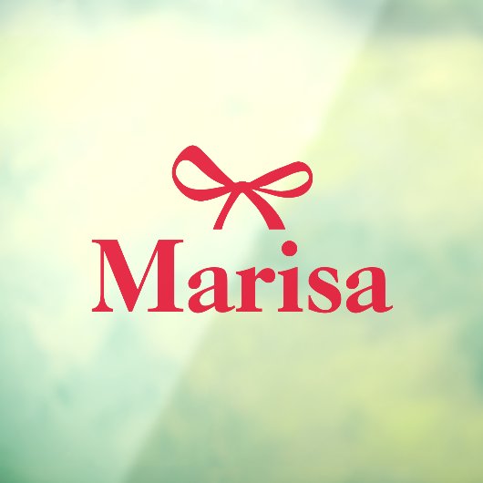 ピンクパーソナライズされたの弓の名前 ウィンドウサイン (シート3)