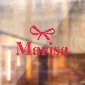 ピンクパーソナライズされたの弓の名前 ウィンドウサイン (シート2)