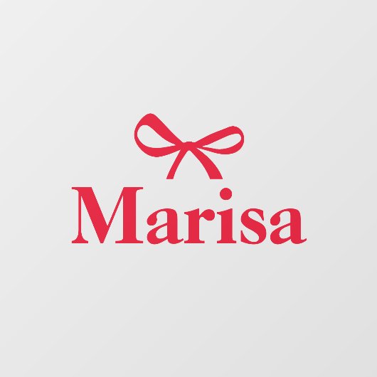 ピンクパーソナライズされたの弓の名前 ウィンドウサイン (シート)