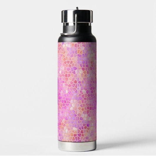 ピンクパーソナライズされたの恐竜の皮 ウォーターボトル (右面)