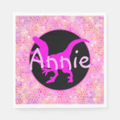 ピンクパーソナライズされたの恐竜の皮 スタンダードランチョンナプキン (正面)