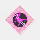 ピンクパーソナライズされたの恐竜の皮 スタンダードランチョンナプキン (角)