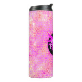 ピンクパーソナライズされたの恐竜の皮 タンブラー (回転左)