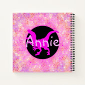 ピンクパーソナライズされたの恐竜の皮 ノートブック (裏面)