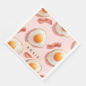 ピンクパーソナライズされたの揚げ卵とベーコン柄 (コーナー)