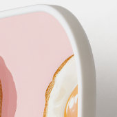 ピンクパーソナライズされたの揚げ卵とベーコン柄 ピックルボールラケット (左詳細)