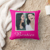 ピンクパーソナライズされたの明るい赤紫色無地のカラー写真 クッション (ブランケット)