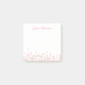 ピンクパーソナライズされたの水彩フローラ ポストイット (正面)