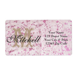 ピンクパーソナライズされたの牛革の出荷住所 シール