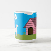 ピンクパーソナライズされたの犬の飼い主の愛称 コーヒーマグカップ (中央)