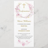 ピンクパーソナライズされたの確認祈りの言葉カード メニュー (正面)