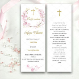 ピンクパーソナライズされたの確認祈りの言葉カード メニュー