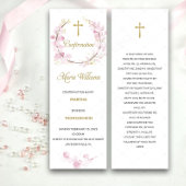 ピンクパーソナライズされたの確認祈りの言葉カード メニュー