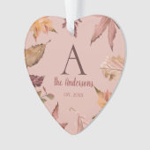 ピンクパーソナライズされたの私たちの初めてのクリスマス写真 オーナメント (正面)