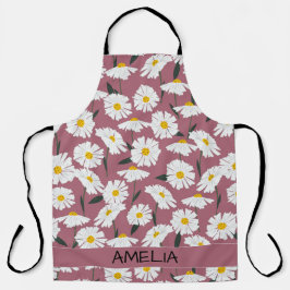 ピンクパーソナライズされたの素敵なデイジーの名前 エプロン