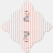 ピンクパーソナライズされたの縞模様の保育園アート – Bunny Favor フェイバーボックス (見開き)