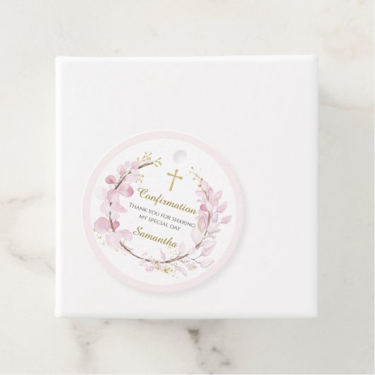 ピンクパーソナライズされたの花の確認 フェイバータグ (インサイチュ)