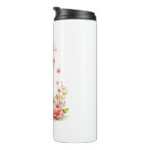 ピンクパーソナライズされたの花を咲かせたウサギ タンブラー (回転右)