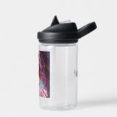 ピンクパーソナライズされたの花を咲かせる美しい少女 ウォーターボトル (左面)