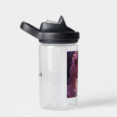 ピンクパーソナライズされたの花を咲かせる美しい少女 ウォーターボトル (右面)