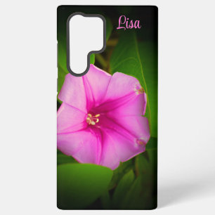 ピンクパーソナライズされたの花サムスンケース SAMSUNG GALAXY S22 ULTRAケース