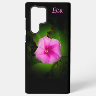 ピンクパーソナライズされたの花サムスンケース SAMSUNG GALAXY S22 ULTRAケース