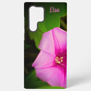 ピンクパーソナライズされたの花サムスンケース SAMSUNG GALAXY S22 ULTRAケース