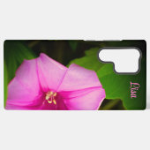 ピンクパーソナライズされたの花サムスンケース SAMSUNG GALAXYケース (裏面横)