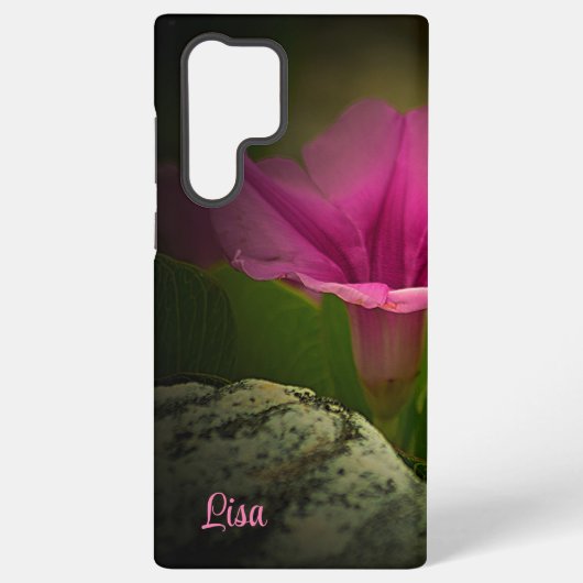 ピンクパーソナライズされたの花サムスンケース SAMSUNG GALAXYケース (裏面)